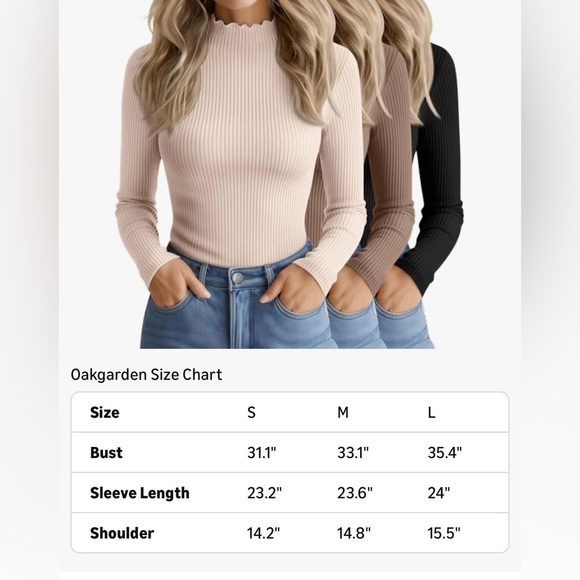 🆕3 Pack Women's Cotton Long Sleeve Mock Turtleneck Tops - Picture 2 of 2